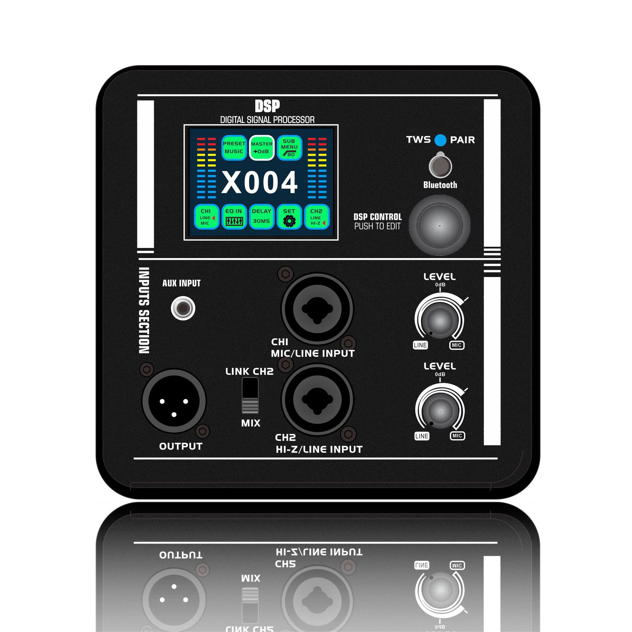 DSP2408 Màn hình màu Bộ khuếch đại loa hoạt động 2 chiều với DSP