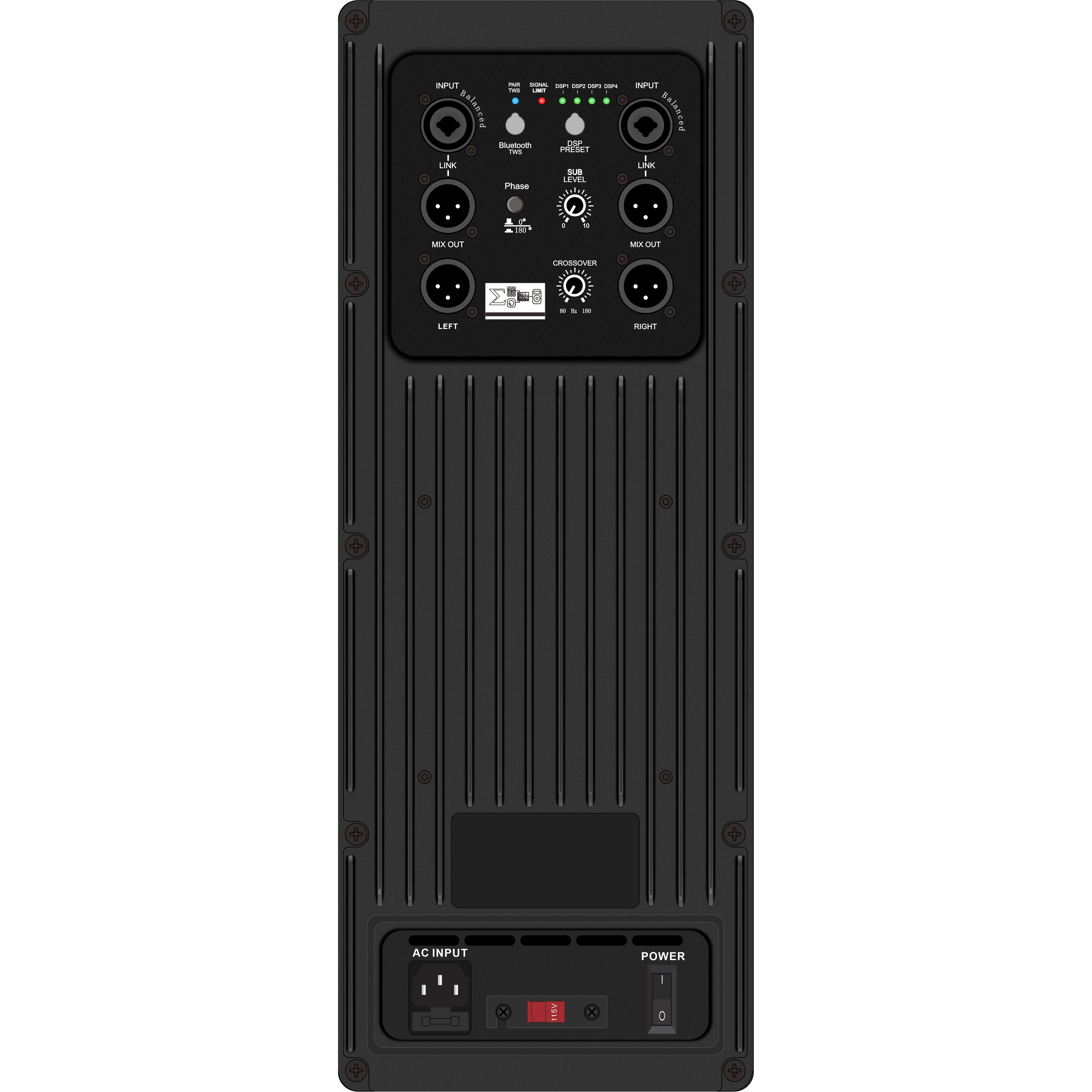 Bộ khuếch đại DSP hỗ trợ loa siêu trầm DSP1804SUB