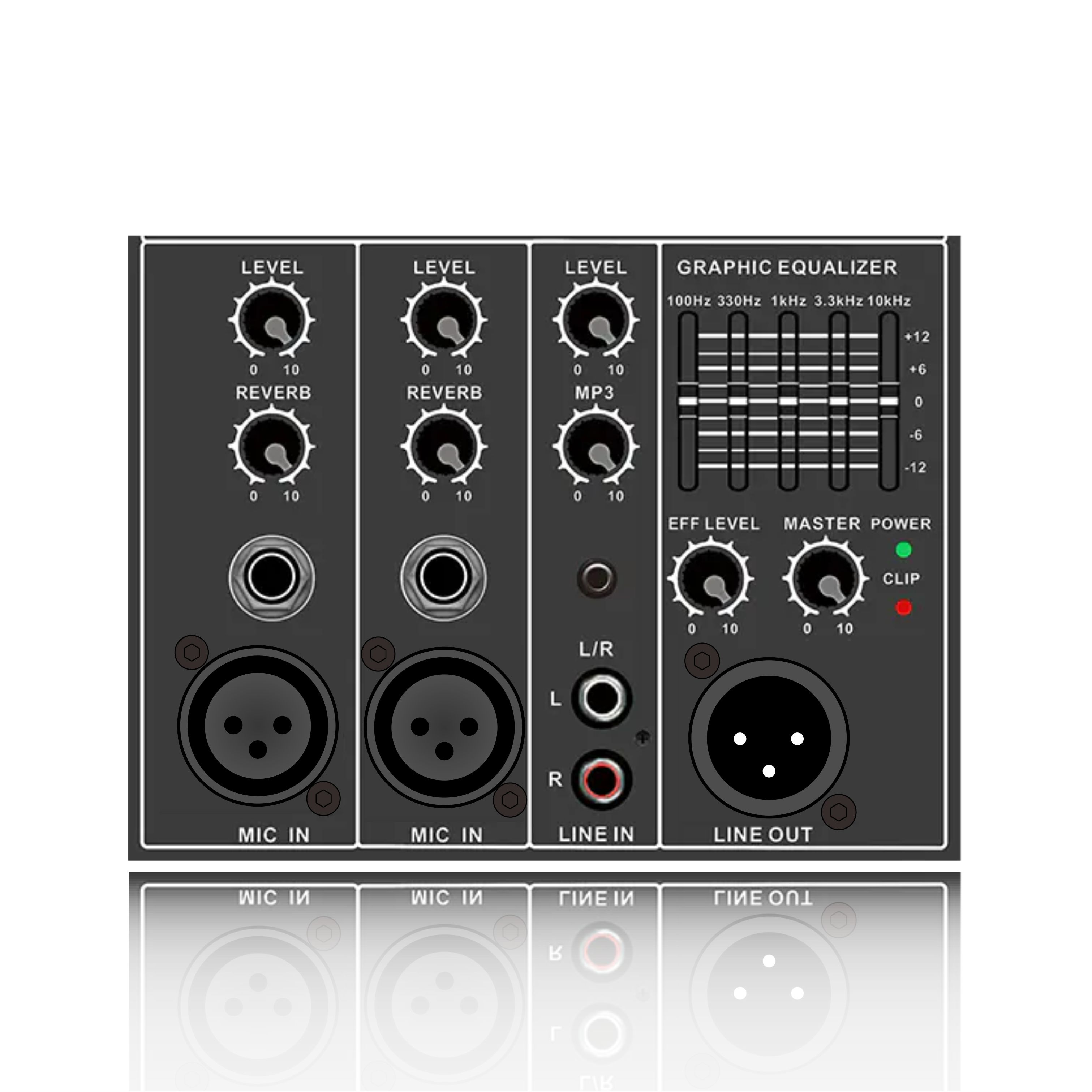 PL26: Mô-đun chức năng phân chia tần số điện điều khiển tiếng vang kênh Mic riêng lẻ