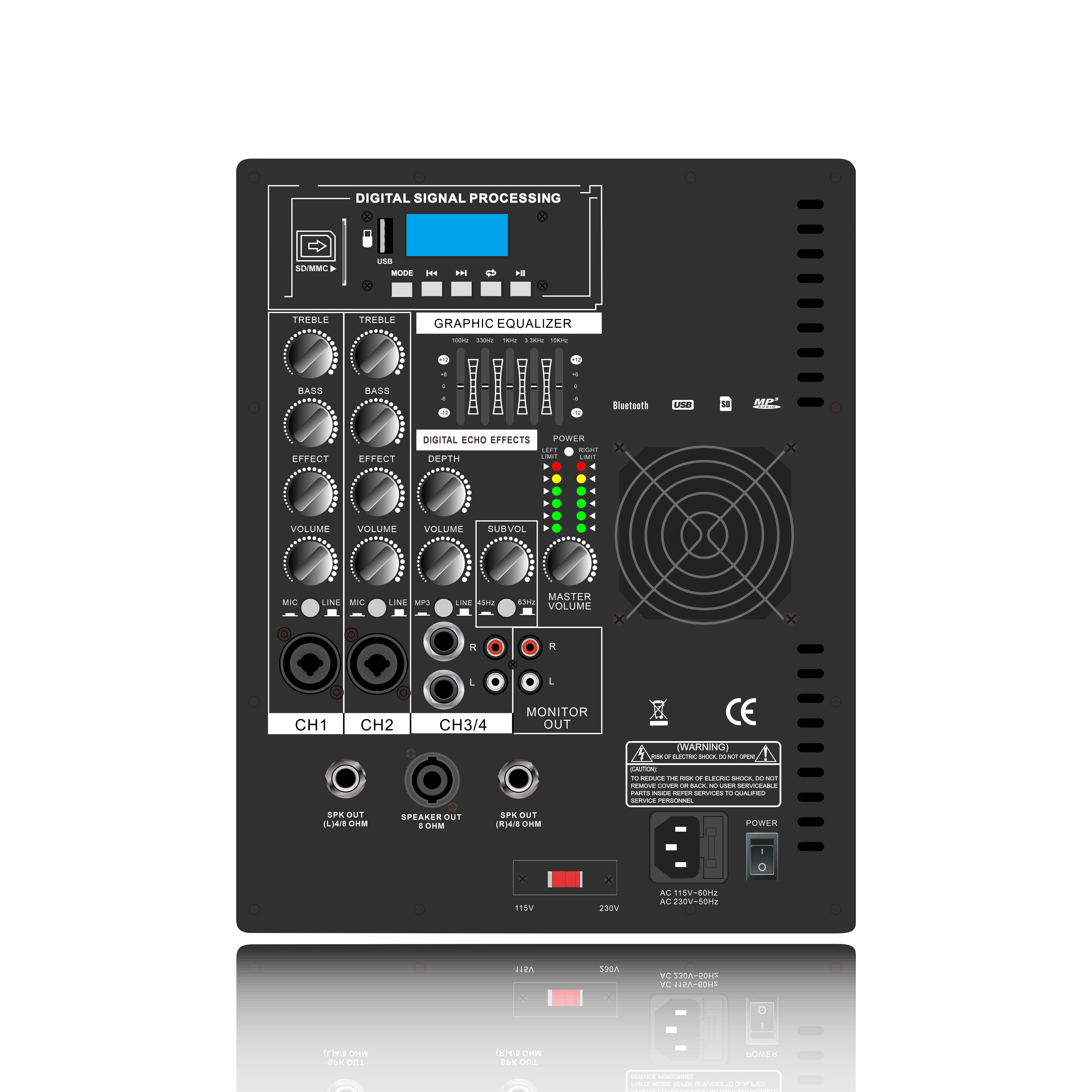 Bộ khuếch đại công suất hệ thống loa Line Array EON206SUB 2.1-2.2