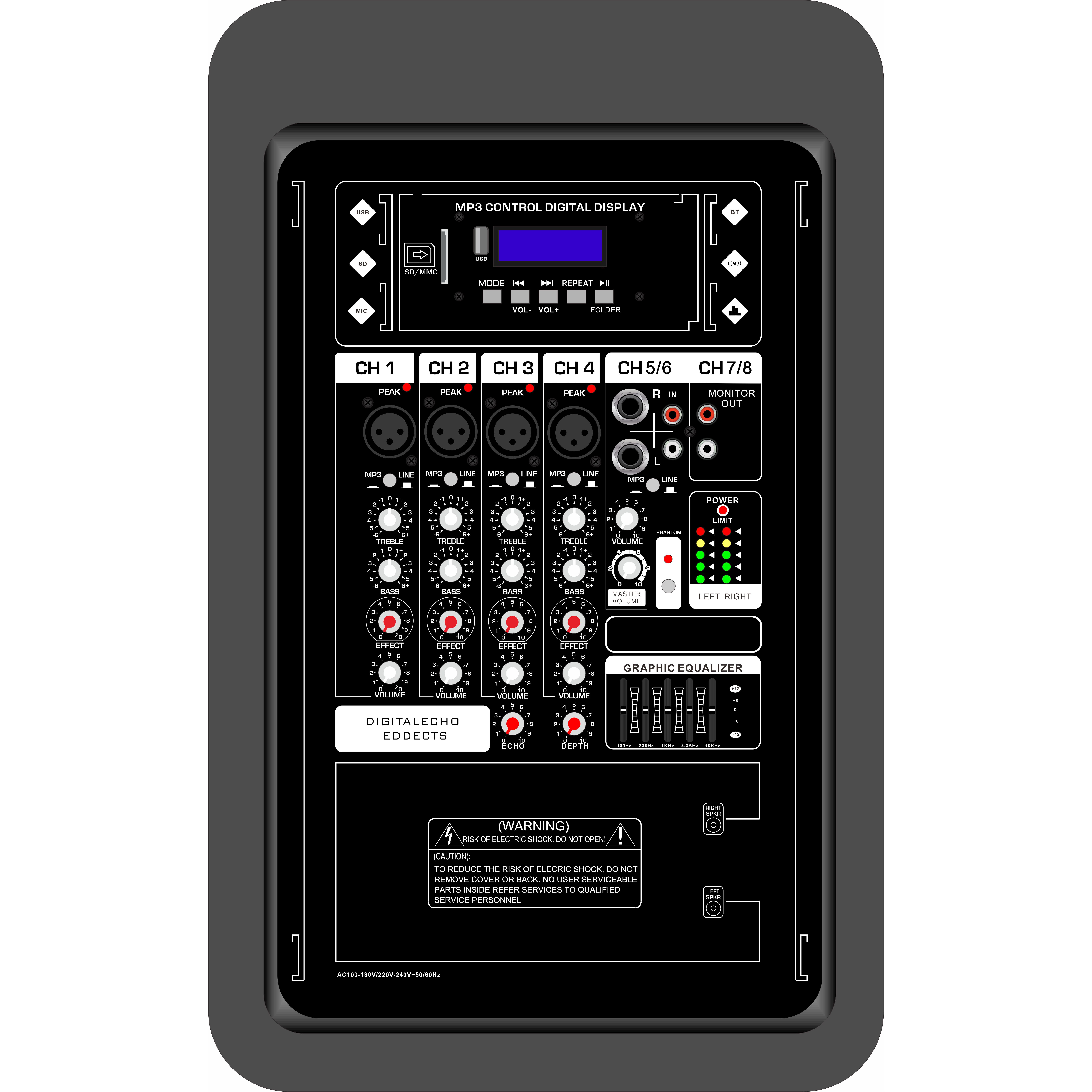 Bộ khuếch đại trộn hỗ trợ hệ thống hai chiều 10 inch nhỏ gọn EON210A