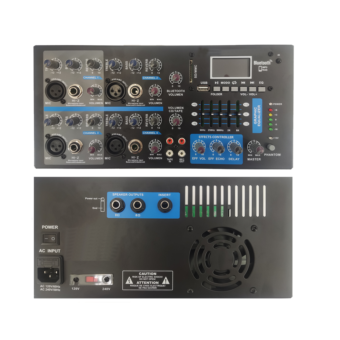 Bộ khuếch đại trộn karaoke Bluetooth hỗ trợ 4 kênh SB4200