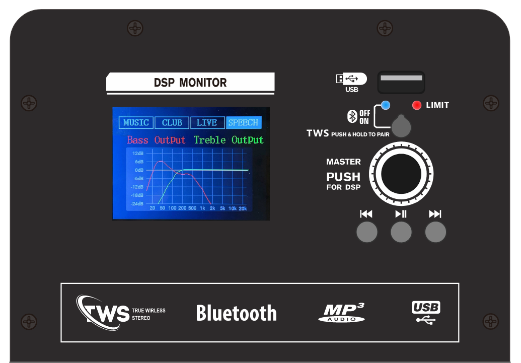 Bộ khuếch đại công suất mảng dòng hoạt động DSP1908-2.1 Pro